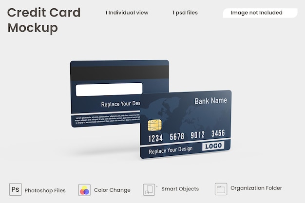 Realistic plastic card on hand mockup  