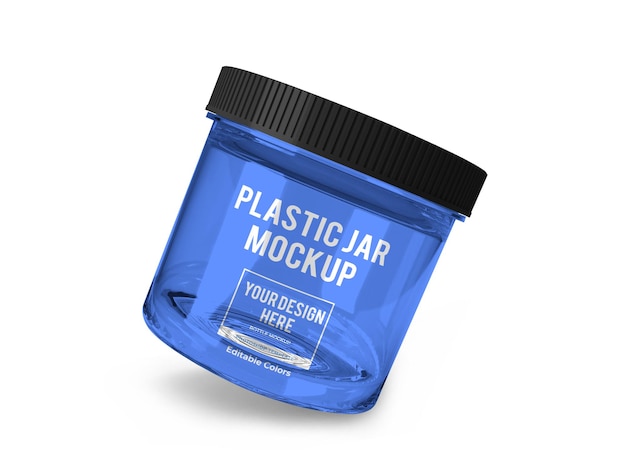 PSD realistic plastic jar mockup template isolated