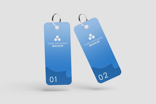 Realistic plastic keychain mockup