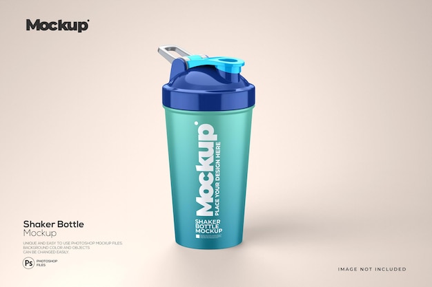 Mockup realistico di bottiglia shaker in plastica