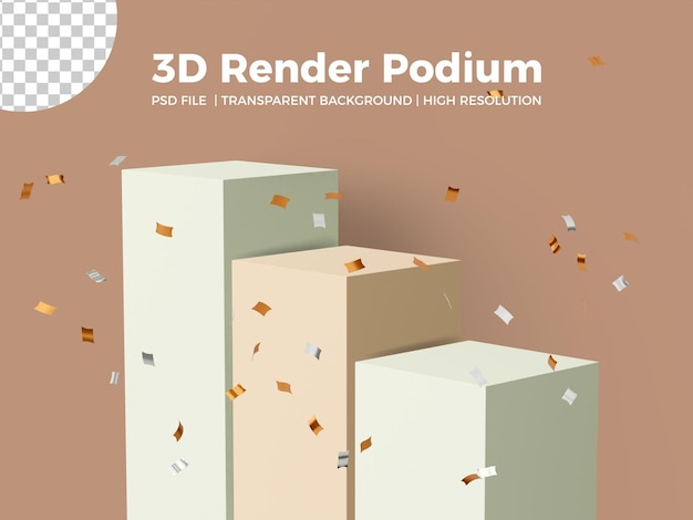 PSD rendering 3d realistico del podio