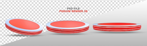 Реалистичный красный подиум 3d-рендеринга