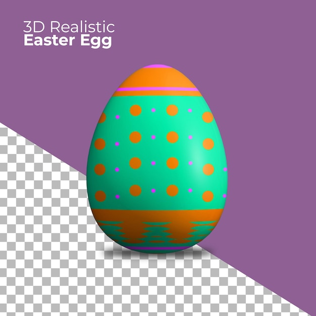 PSD realistic polkadot decorated 3d easter egg