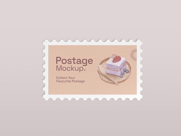 PSD realistic postage stamp mockup