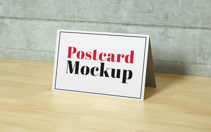 Realistic postcard mockup