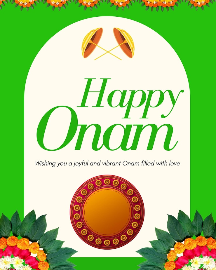 PSD realistic poster template for onam celebration