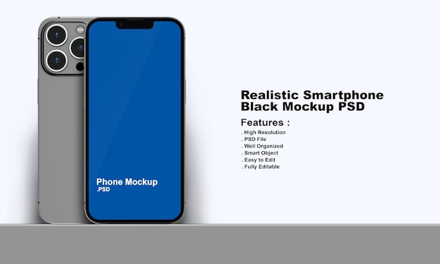 Mockup di smartphone nero premium realistico