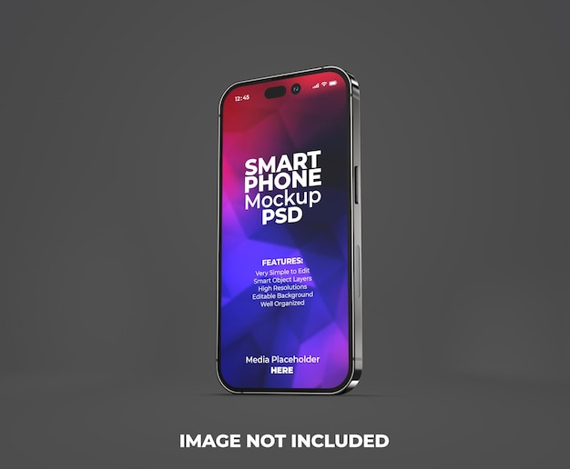 Realistic premium smartphone app presentation screen mockup template with transparent background