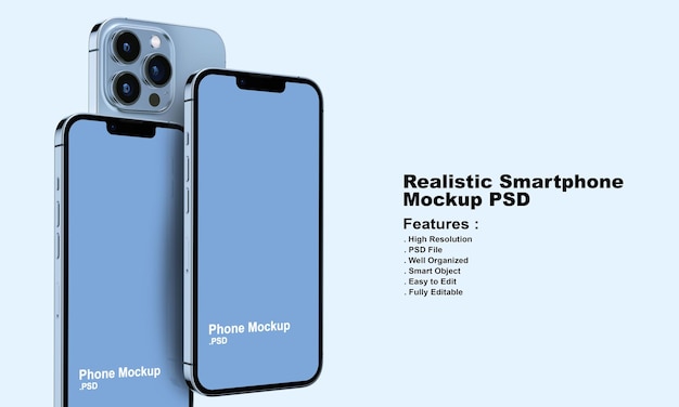 Realistic premium smartphone mockup