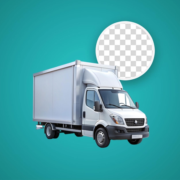 PSD realistic psd box truck isolated on backgound