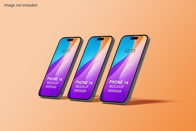 PSD realistic purple phone screen mockup