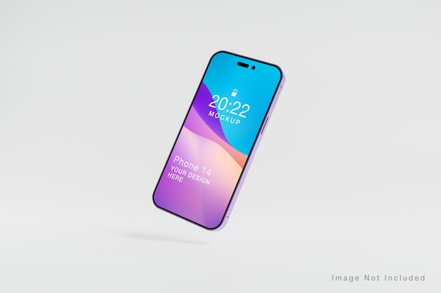 Реалистичный фиолетовый макет экрана телефона