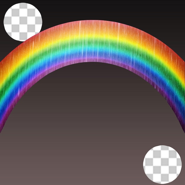 Realistic rainbow arch on transparent background