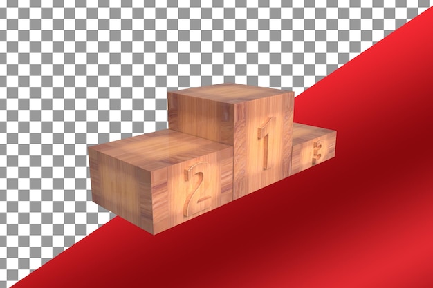 Реалистичный красно-белый подиум с 3D-элементом дизайна