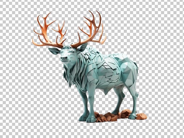 Realistic reindeer isolated on transparent background