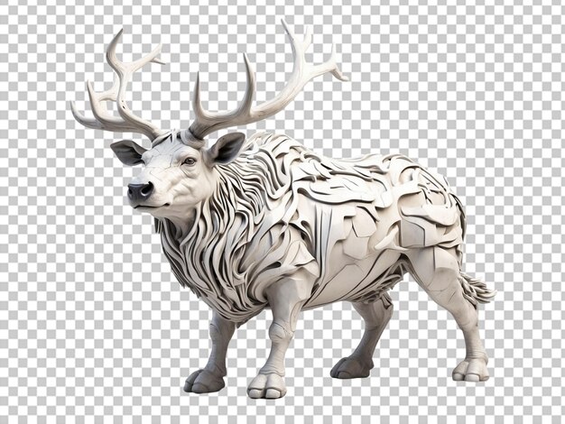 PSD realistic reindeer isolated on transparent background