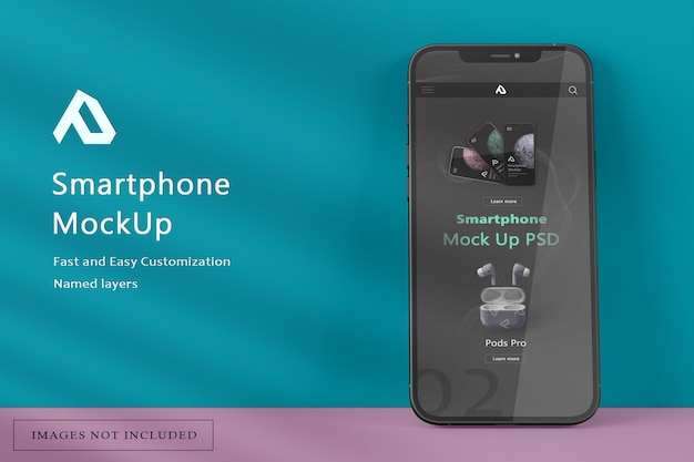 PSD rendering realistico del mockup di smartphone