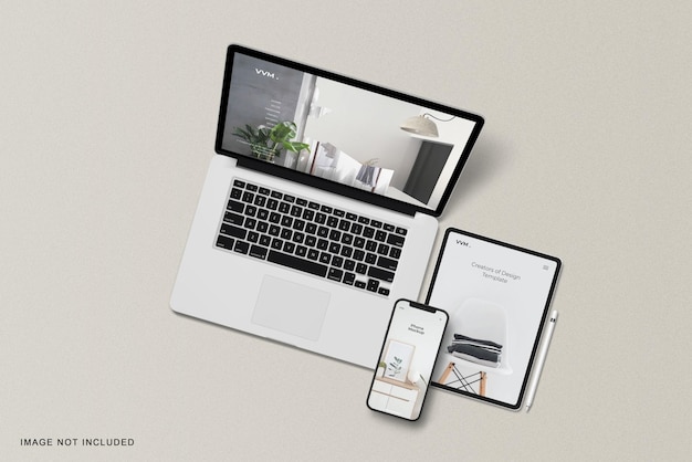 PSD realistic responsive devices mockup