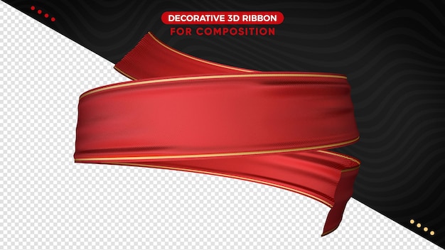 PSD realistic ribbon rendering isolated