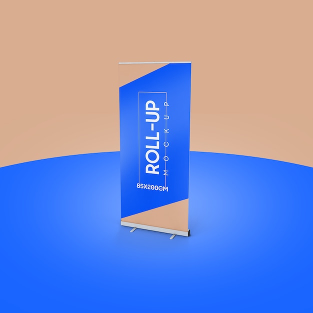 Realistic roll-up mockup