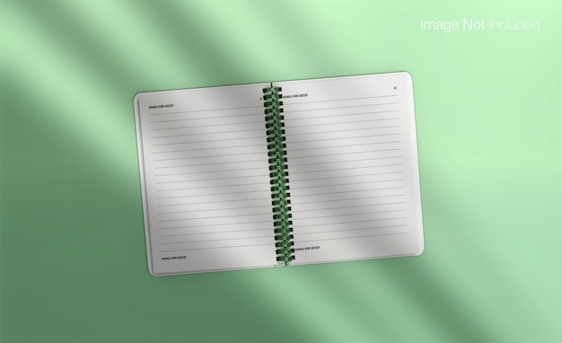 Realistic round corner notebook mockup design