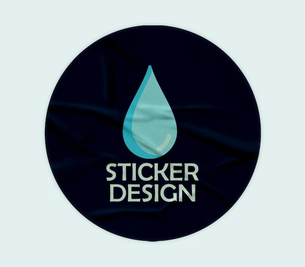 Realistic Round Sticker Mockup