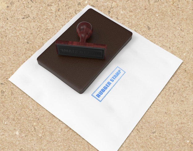 Realistic rubber stamp or stamp pad logo mockup design