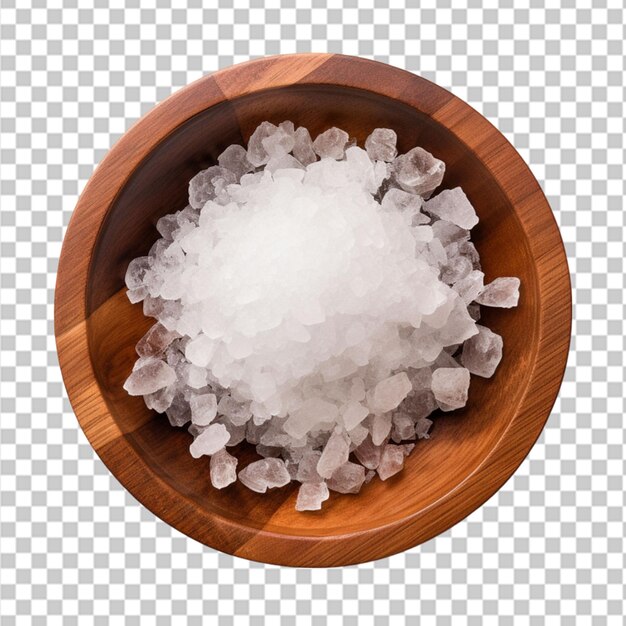 PSD realistic salt composition with spoon pouring powder into plate with detailed salt particles on transparent png