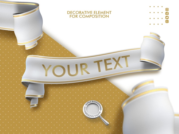 PSD realistic satin ribbon isolated render premium psd