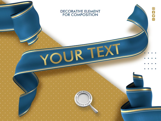 PSD realistic satin ribbon isolated render premium psd