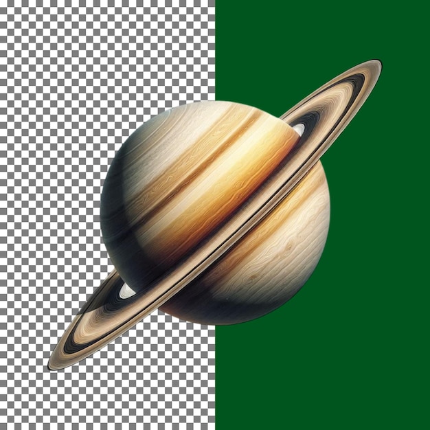 Realistic Saturn with Rings in HighResolution Art on transparent background png psd