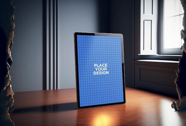 A realistic screen tablet PSD mockup 