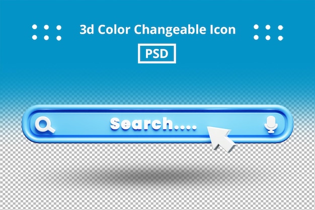 Realistic search bar design in minimalist 3d render