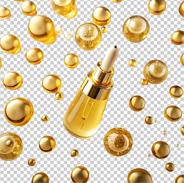 PSD realistic set of golden drops of oil or honey