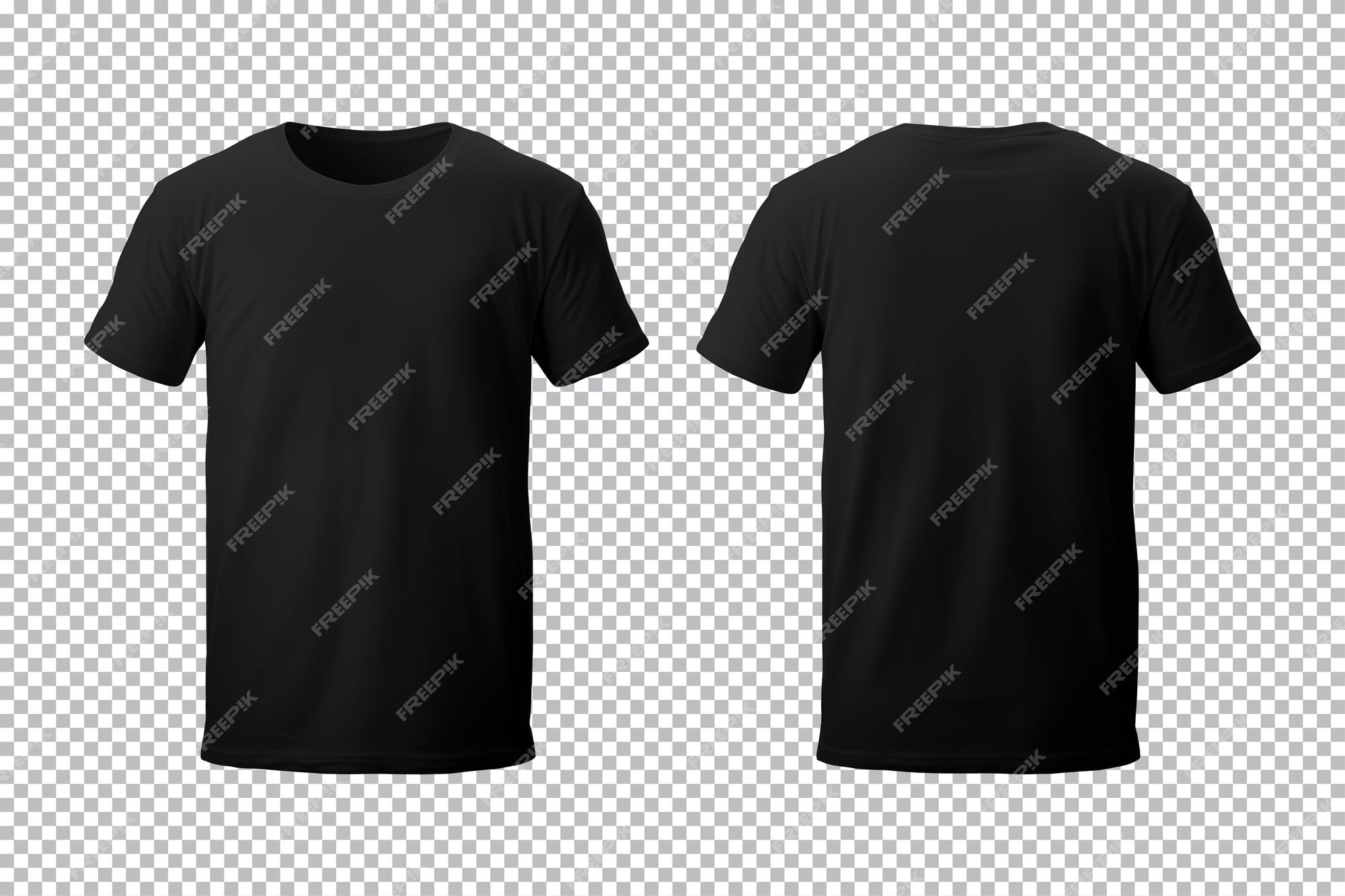 Premium PSD | Realistic set of male black tshirt mockup front and back ...