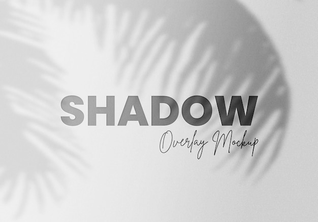 Realistic shadows overlay leaves mockup on light background