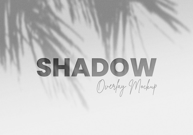 Realistic shadows overlay leaves mockup on light background
