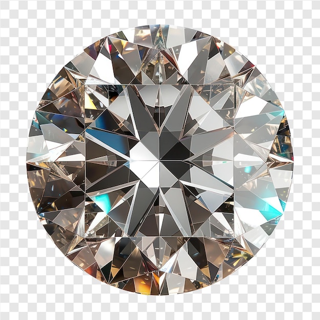 PSD realistic and shiny diamond gemstone on transparent background
