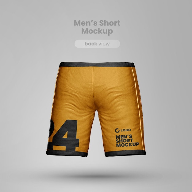 PSD realistic short mockup back view