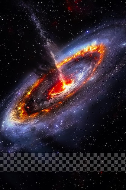 PSD Реалистичный снимок галактики с двумя большими на прозрачном фоне