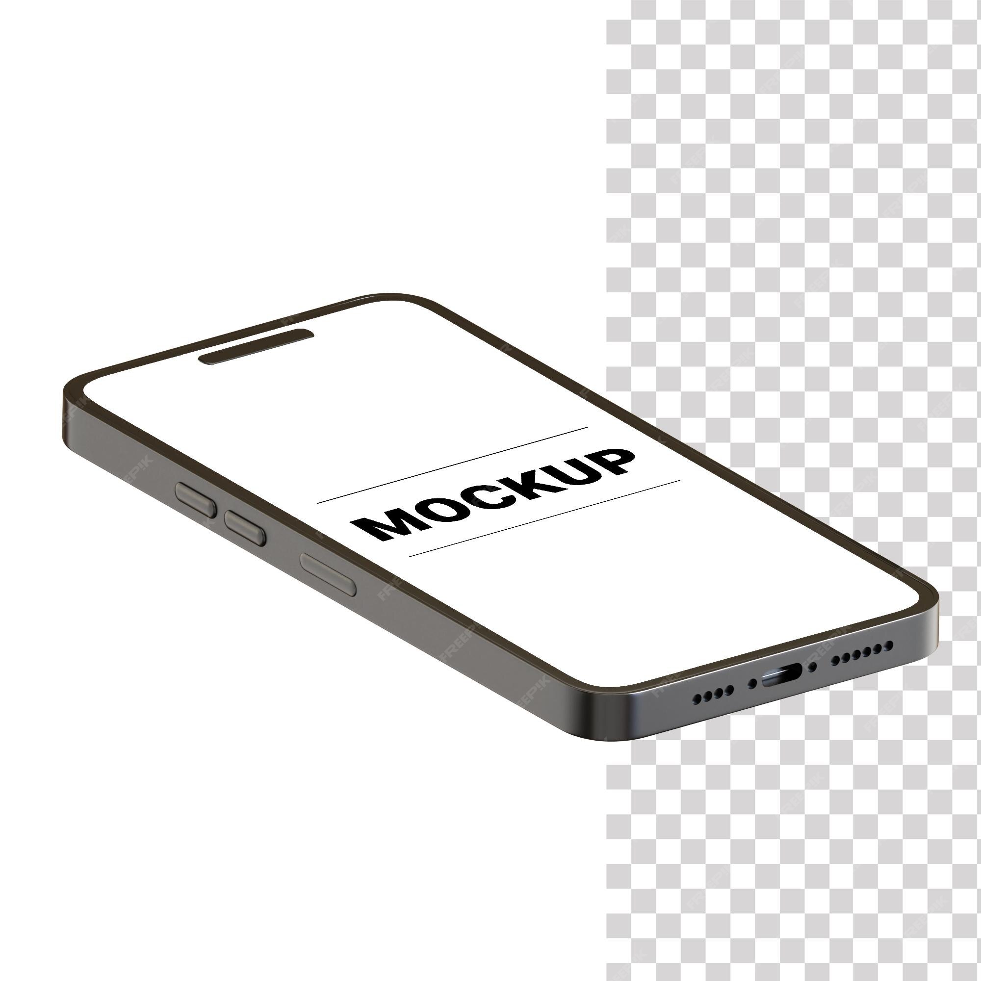 Premium PSD | Realistic side view black iphone mockup