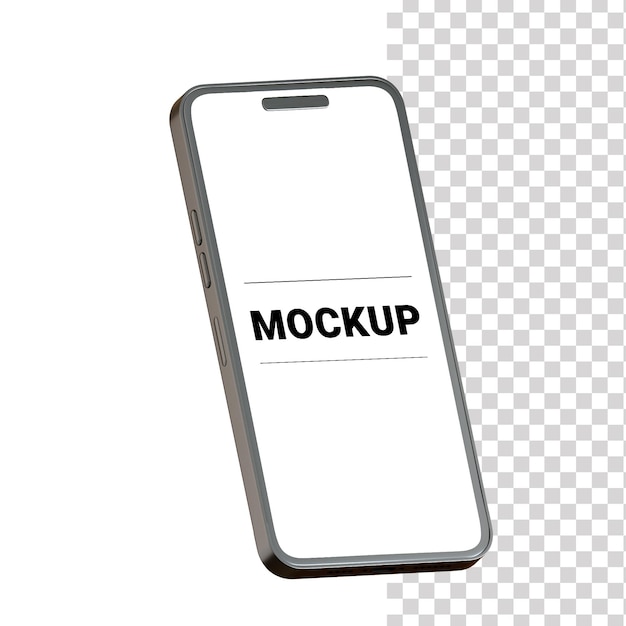 Realistic side view black iphone mockup