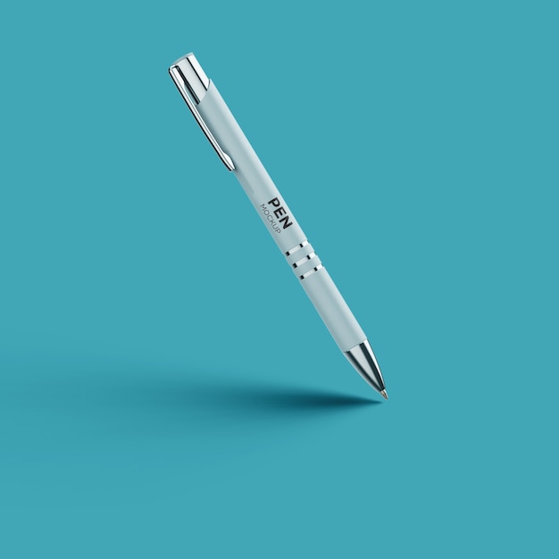 Realistic side view of luxury pen mockup isolated