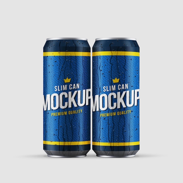 PSD realistic slim can mockup