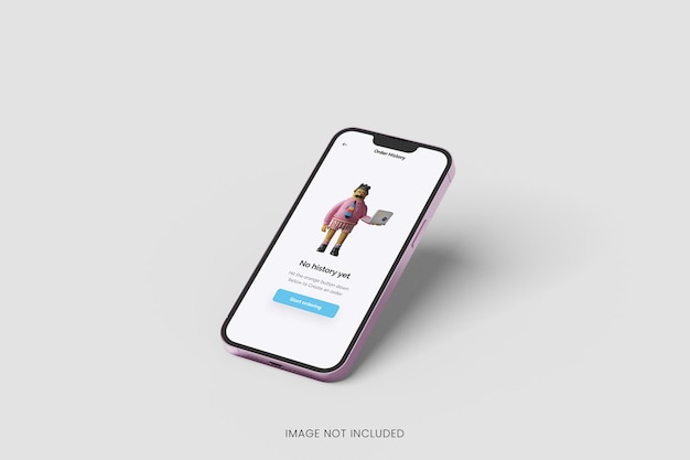 Realistic smart phone 13 pro max version pink color mockup