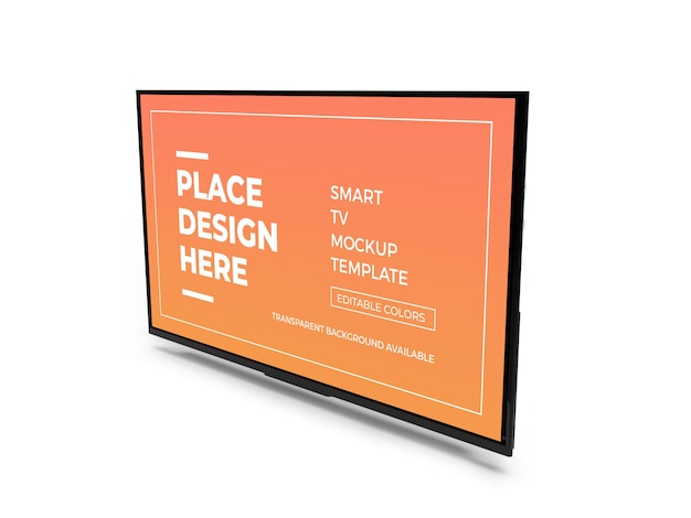 Modello realistico di mockup 3d smart tv isolato