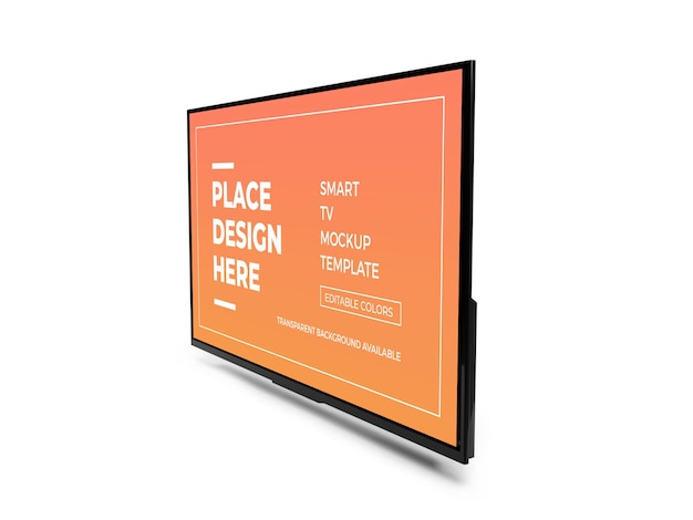 PSD realistic smart tv 3d mockup template isolated