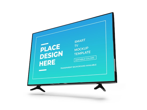 Realistic Smart TV 3D Mockup Template Isolated