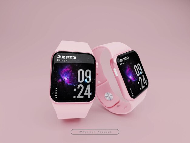 Realistic smart watch mockup