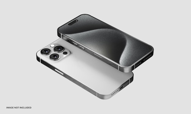 編集可能な背景PSDを備えた現実的なスマートフォン15 3Dスマートフォン画面モックアップテンプレート